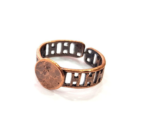 Copper Ring Blank Settings Ring Bezel Base Cabochon Mountings ( 10 mm blank) Antique Copper Plated Brass G13498