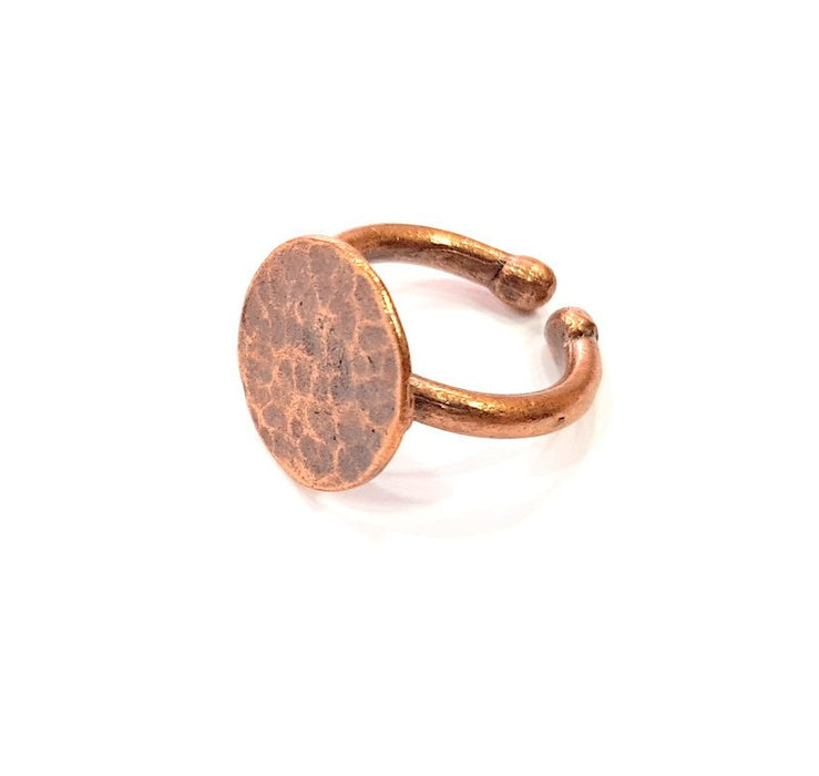 Copper Ring Blank Settings Ring Bezel Base Cabochon Mountings ( 15 mm blank) Antique Copper Plated Brass G13499