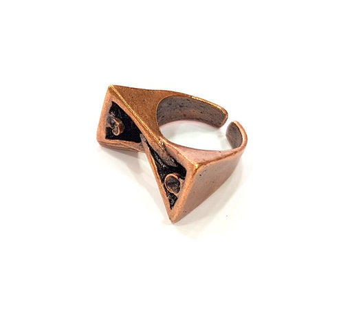 Copper Ring Settings inlay Ring Blank Mosaic Ring Bezel Base Cabochon Mountings ( 3 mm blank) Antique Copper Plated Brass G13506