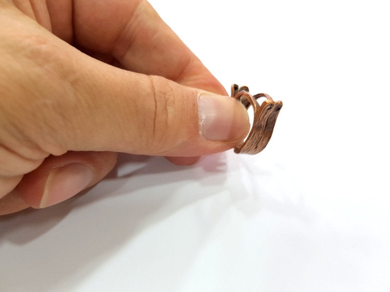 Copper Ring Blank Settings Antique Copper Plated Brass G13509