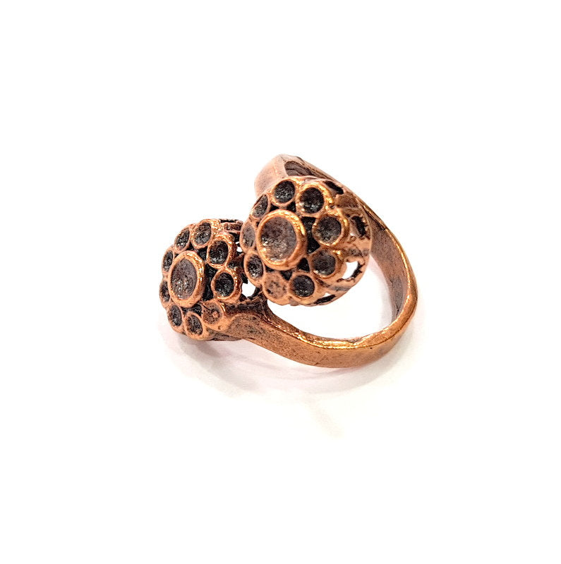 Copper Ring Settings inlay Ring Blank Mosaic Ring Bezel Base Cabochon Mountings ( 3 mm blank) Antique Copper Plated Brass G13511