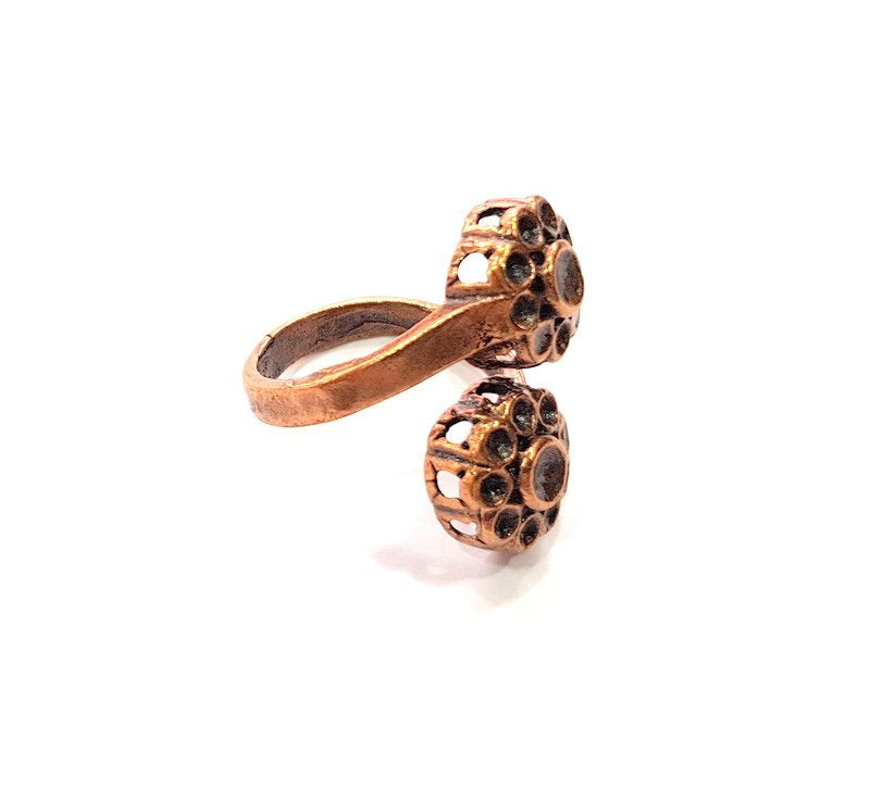 Copper Ring Settings inlay Ring Blank Mosaic Ring Bezel Base Cabochon Mountings ( 3 mm blank) Antique Copper Plated Brass G13511