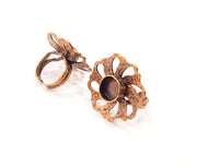 Copper Ring Settings inlay Ring Blank Mosaic Ring Bezel Base Cabochon Mountings ( 10 mm blank) Antique Copper Plated Brass G13514
