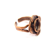 Copper Ring Settings inlay Ring Blank Mosaic Ring Bezel Base Cabochon Mountings ( 10 mm blank) Antique Copper Plated Brass G13515