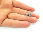 4 Silver Cone Findings Antique Silver Plated Brass  ( 13x9 mm)  G13527