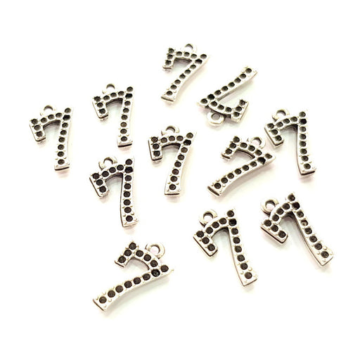 10 Silver Charms Antique Silver Plated Metal (17x10mm) G13543