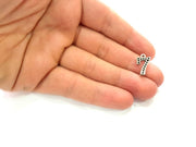 10 Silver Charms Antique Silver Plated Metal (17x10mm) G13543