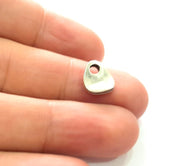 50 Silver Flake Charm Silver Charms Antique Silver Plated Metal (11x9mm) G8116