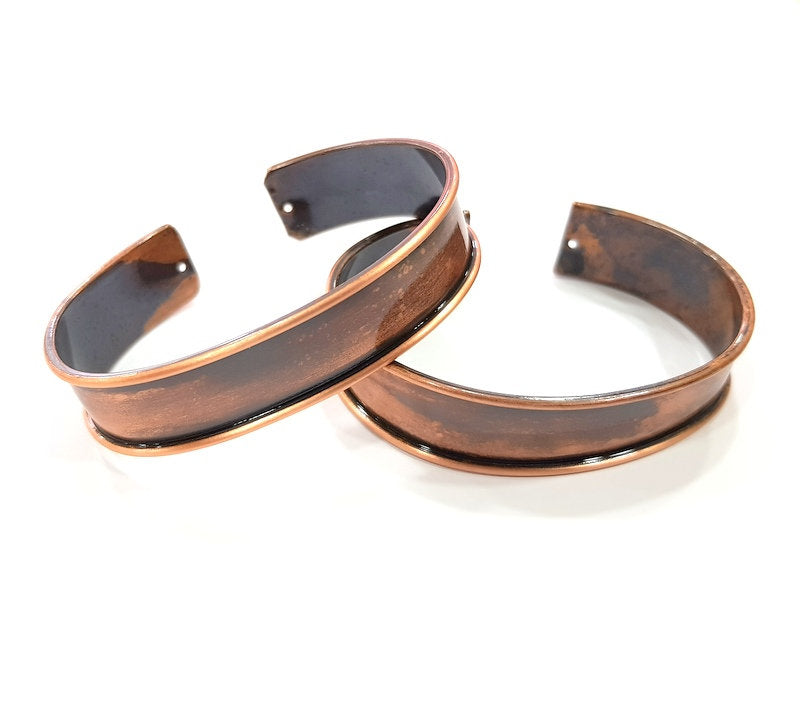 Copper Bracelet Blanks Bangle Blanks Cuff Blanks Adjustable Bracelet Blank Antique Copper Plated Brass (15mm ) G13556