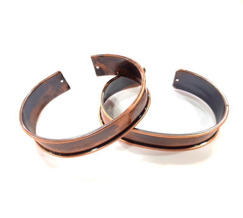 Copper Bracelet Blanks Bangle Blanks Cuff Blanks Adjustable Bracelet Blank Antique Copper Plated Brass (15mm ) G13556
