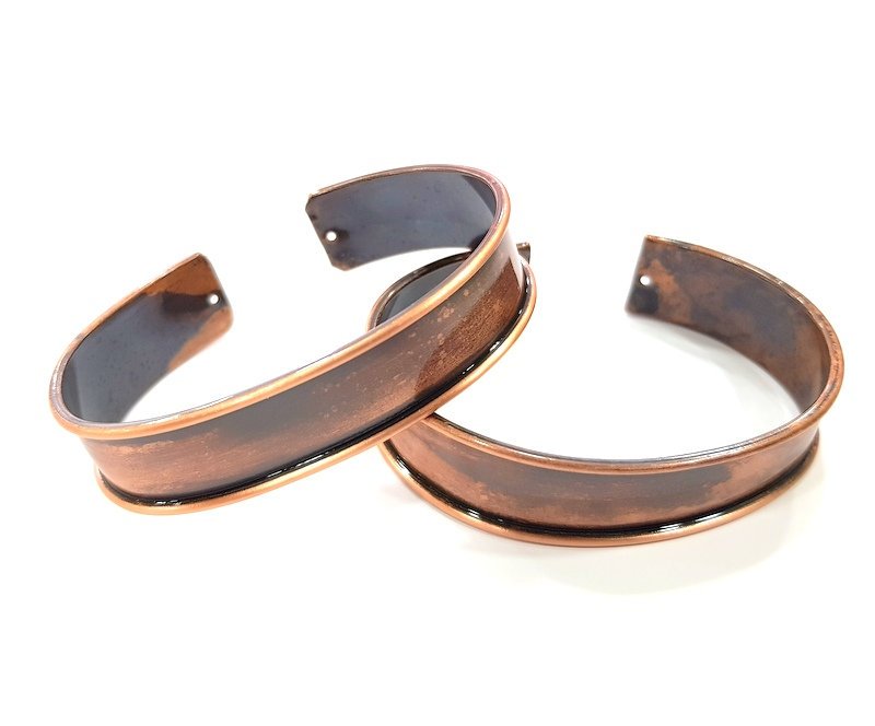 Copper Bracelet Blanks Bangle Blanks Cuff Blanks Adjustable Bracelet Blank Antique Copper Plated Brass (15mm ) G13556