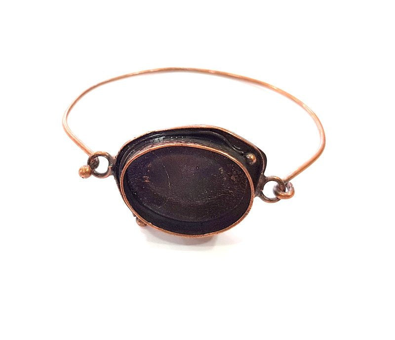 Copper Bracelet Blanks Bangle Blanks Cuff Blanks Adjustable Bracelet Blank Antique Copper Plated Brass ( 25x18mm Blanks ) G13572