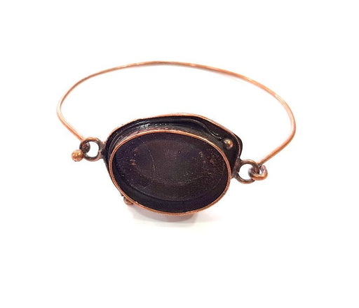 Copper Bracelet Blanks Bangle Blanks Cuff Blanks Adjustable Bracelet Blank Antique Copper Plated Brass ( 25x18mm Blanks ) G13572