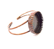 Copper Bracelet Blanks Bangle Blanks Cuff Blanks Adjustable Bracelet Blank Antique Copper Plated Brass ( 35 mm Blanks ) G13581