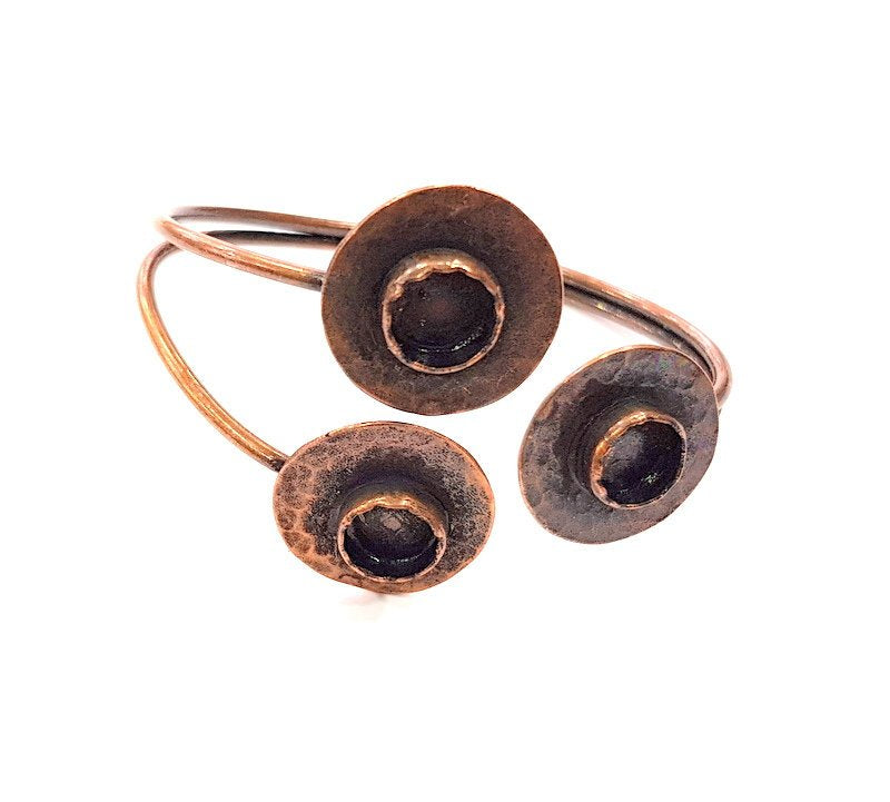 Copper Bracelet Blanks Bangle Blanks Cuff Blanks Adjustable Bracelet Blank Antique Copper Plated Brass ( 10mm Blanks ) G13584