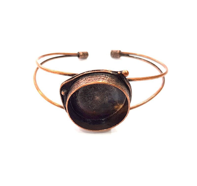 Copper Bracelet Blanks Bangle Blanks Cuff Blanks Adjustable Bracelet Blank Antique Copper Plated Brass ( 24mm Blanks ) G13587