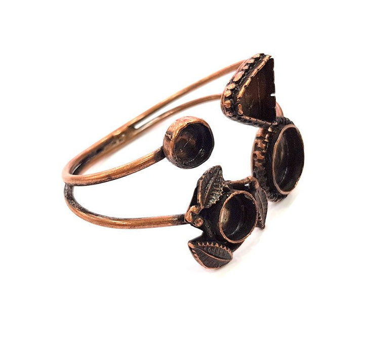 Copper Bracelet Blanks Bangle Blanks Cuff Blanks Adjustable Bracelet Blank Antique Copper Plated Brass (10,11,14x13,16mm Blanks ) G13590