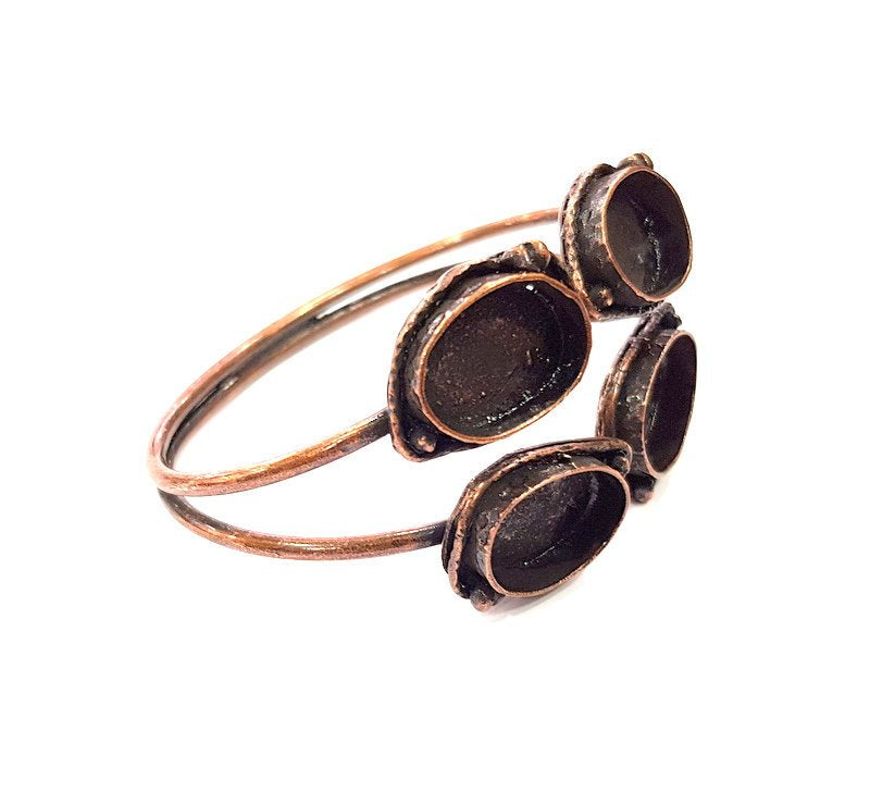 Copper Bracelet Blanks Bangle Blanks Cuff Blanks Adjustable Bracelet Blank Antique Copper Plated Brass ( 18x13mm Blanks ) G13590