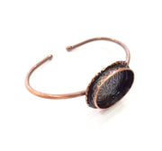 Copper Bracelet Blanks Bangle Blanks Cuff Blanks Adjustable Bracelet Blank Antique Copper Plated Brass ( 25x18mm Blanks ) G13591