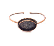 Copper Bracelet Blanks Bangle Blanks Cuff Blanks Adjustable Bracelet Blank Antique Copper Plated Brass ( 25x18mm Blanks ) G13591