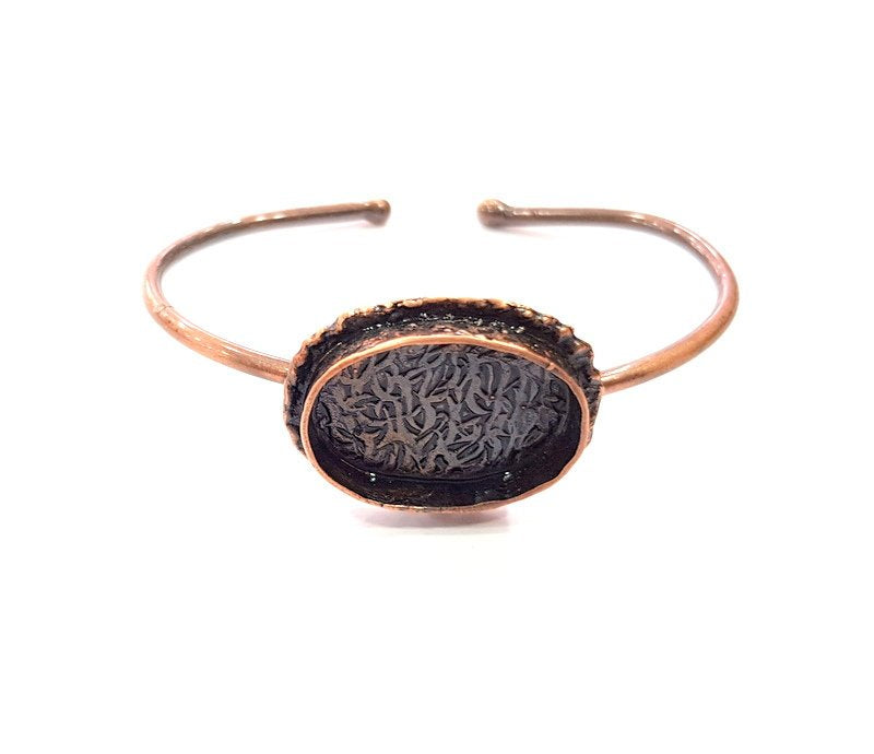Copper Bracelet Blanks Bangle Blanks Cuff Blanks Adjustable Bracelet Blank Antique Copper Plated Brass ( 25x18mm Blanks ) G13591