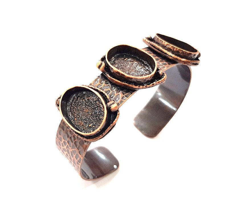 Copper Bracelet Blanks Bangle Blanks Cuff Blanks Adjustable Bracelet Blank Antique Copper Plated Brass ( 18x13mm Blanks ) G13592
