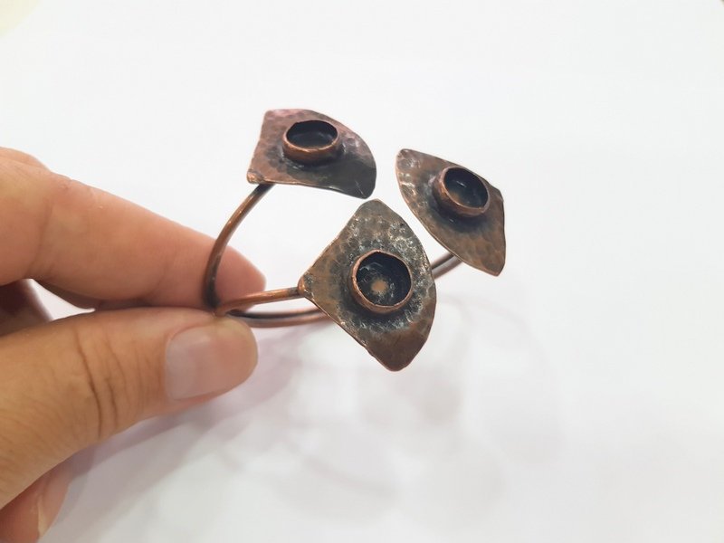 Copper Bracelet Blanks Bangle Blanks Cuff Blanks Adjustable Bracelet Blank Antique Copper Plated Brass (10mm Blanks ) G13959