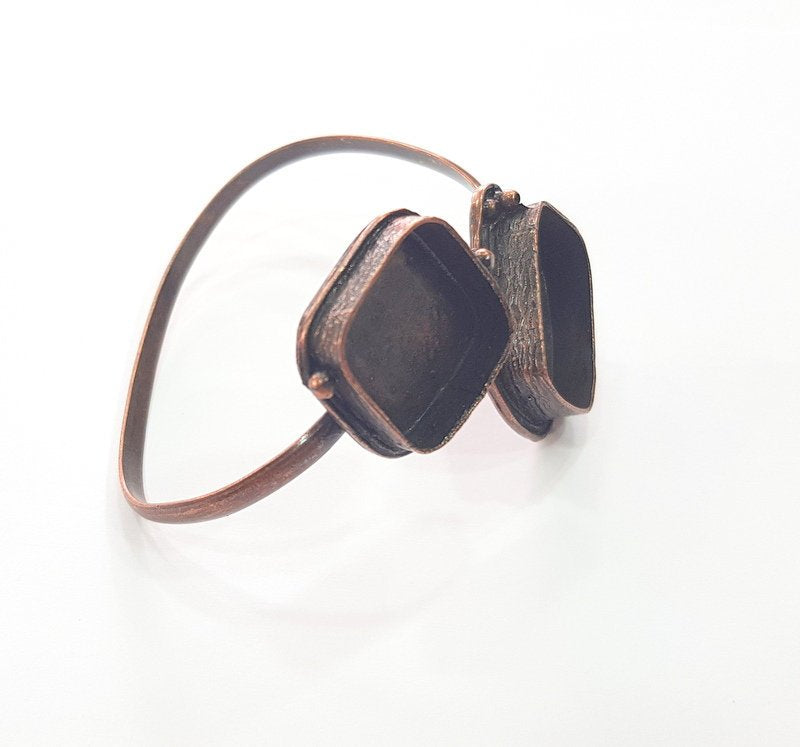Copper Bracelet Blanks Bangle Blanks Cuff Blanks Adjustable Bracelet Blank Antique Copper Plated Brass (25x18mm,20x20mm Blanks ) G13961