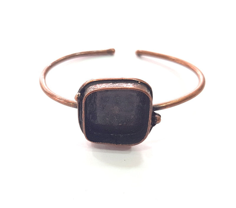 Copper Bracelet Blanks Bangle Blanks Cuff Blanks Adjustable Bracelet Blank Antique Copper Plated Brass (20x20mm Blanks ) G13972