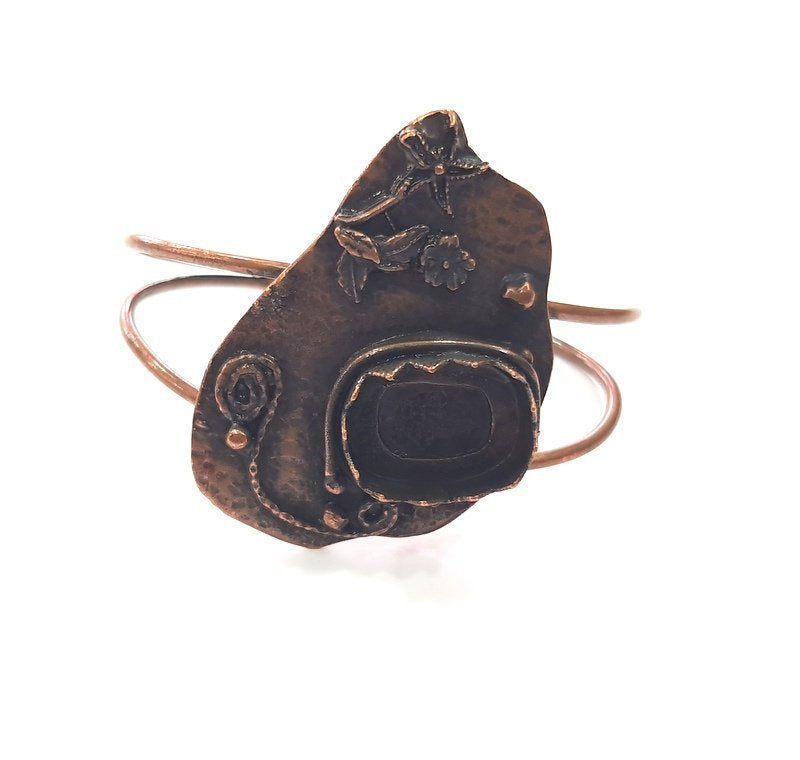 Copper Bracelet Blanks Bangle Blanks Cuff Blanks Adjustable Bracelet Blank Antique Copper Plated Brass (20x15 mm Blanks ) G13994