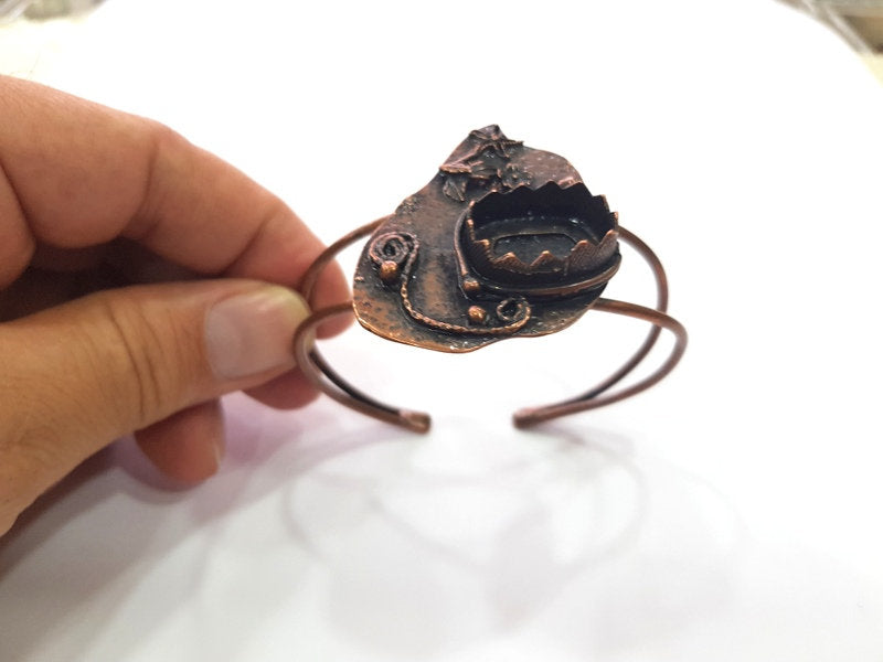 Copper Bracelet Blanks Bangle Blanks Cuff Blanks Adjustable Bracelet Blank Antique Copper Plated Brass (20x15 mm Blanks ) G13994