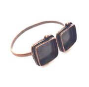 Copper Bracelet Blanks Bangle Blanks Cuff Blanks Adjustable Bracelet Blank Antique Copper Plated Brass (20x20mm Blanks ) G13997