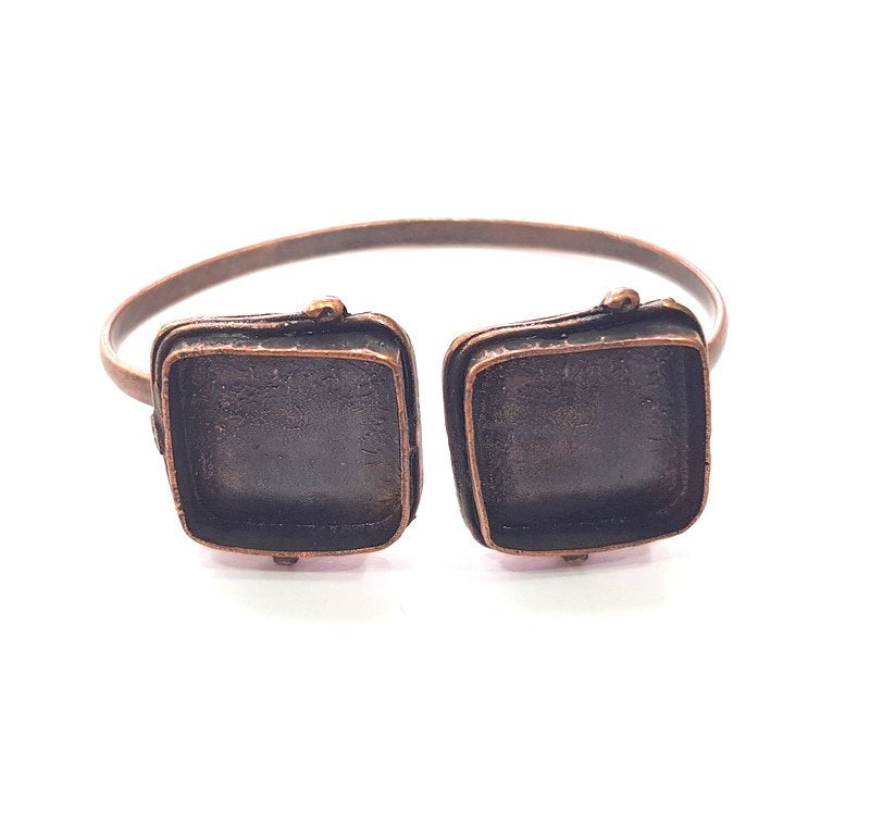 Copper Bracelet Blanks Bangle Blanks Cuff Blanks Adjustable Bracelet Blank Antique Copper Plated Brass (20x20mm Blanks ) G13997