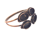 Copper Bracelet Blanks Bangle Blanks Cuff Blanks Adjustable Bracelet Blank Antique Copper Plated Brass (18x13mm Blanks ) G14004