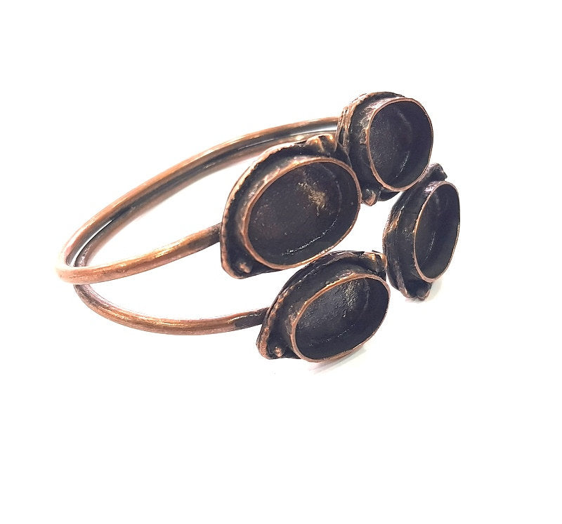 Copper Bracelet Blanks Bangle Blanks Cuff Blanks Adjustable Bracelet Blank Antique Copper Plated Brass (18x13mm Blanks ) G14004