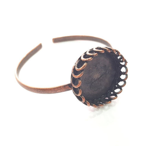 Copper Bracelet Blanks Bangle Blanks Cuff Blanks Adjustable Bracelet Blank Antique Copper Plated Brass (25mm Blanks ) G14010