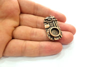 Copper Pendant Blank Mosaic Base inlay Blank Necklace Blank Resin Mountings Antique Copper Plated Metal ( 10 mm round blank) G14026