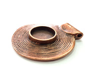 Copper Pendant Blank Mosaic Base inlay Blank Necklace Blank Resin Mountings Antique Copper Plated Metal ( 20 mm round blank) G14027