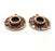 2 Copper Pendant Blank Mosaic Base inlay Blank Necklace Blank Resin Mountings Antique Copper Plated Metal ( 8 mm round blank) G17052