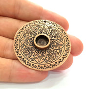 Copper Pendant Blank Mosaic Base inlay Blank Necklace Blank Resin Mountings Antique Copper Plated Metal ( 10 mm round blank) G14031