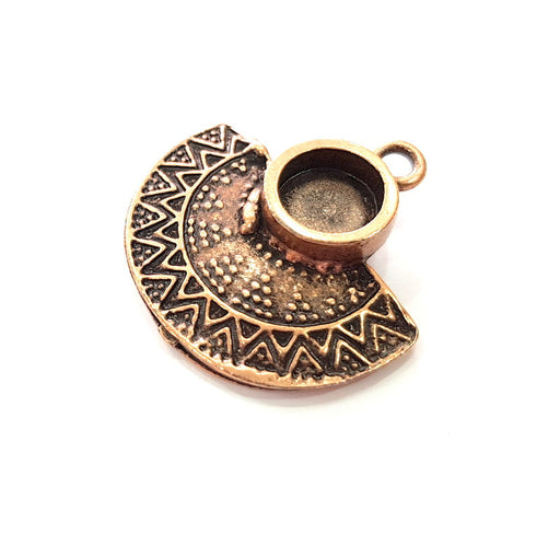 Copper Pendant Blank Mosaic Base inlay Blank Necklace Blank Resin Mountings Antique Copper Plated Metal ( 10 mm round blank) G14032
