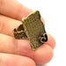 Antique Bronze Ring Blank Ring Setting inlay Blank Mosaic Bezel Base Cabochon Mountings (7mm Blank ) Antique Bronze Plated Brass G14036
