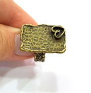 Antique Bronze Ring Blank Ring Setting inlay Blank Mosaic Bezel Base Cabochon Mountings (7mm Blank ) Antique Bronze Plated Brass G14036