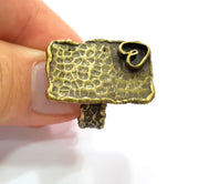Antique Bronze Ring Blank Ring Setting inlay Blank Mosaic Bezel Base Cabochon Mountings (7mm Blank ) Antique Bronze Plated Brass G14036