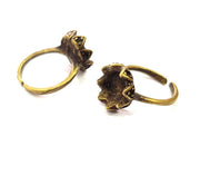 Antique Bronze Ring Blank Ring Setting inlay Blank Mosaic Bezel Base Cabochon Mountings (10mm Blank ) Antique Bronze Plated Brass G14038