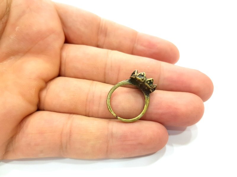 Antique Bronze Ring Blank Ring Setting inlay Blank Mosaic Bezel Base Cabochon Mountings (10mm Blank ) Antique Bronze Plated Brass G14038