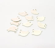20 Bird Charm Silver Charms Antique Silver Plated Brass (15x11 mm) G13630