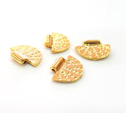 4 Shiny Gold Plated Charm Gold Plated Metal (18x14mm)  G13647