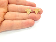10 Leaf Bird Charms Gold Plated Charms Gold Plated Brass (14x13mm)  G13651