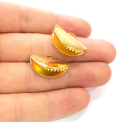 2 Cord End Findings , Gold Plated Brass 25x14mm  G13652